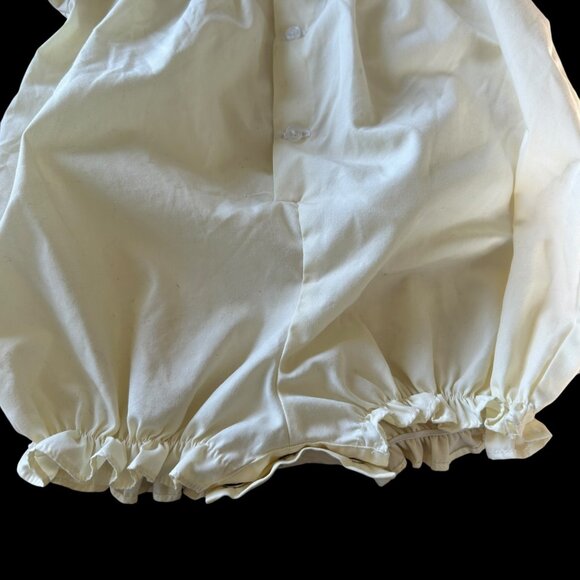 Vintage Baby Carriage Embroidered Smocked Pastel Yellow Romper 3-6 Months - Picture 5 of 7